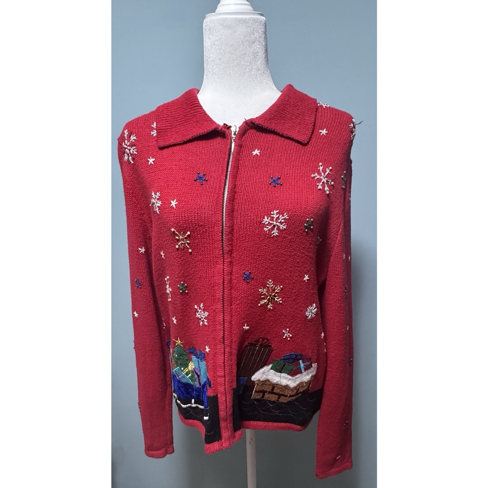 Rebecca Malone Womens S Sweater Christmas Santas List Presents Holiday Party